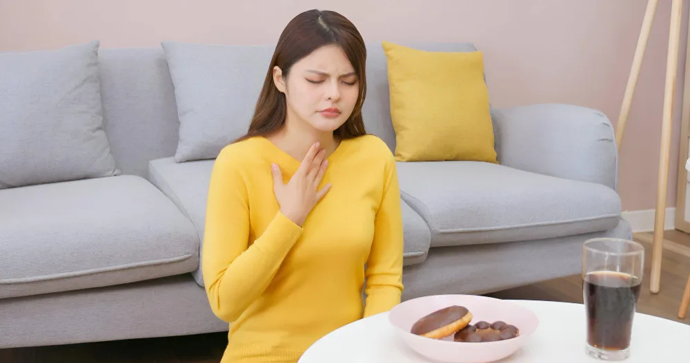Shortness of breath after eating